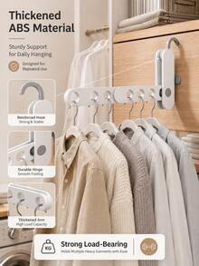 Foldable Clothes Hanger With Adjustable Support Panel; Multi-Functional Portable Drying Rack; Suitable For Short Sleeve Tops And Shirts; Ideal For Travel, Business Trips And Hotel Stays. - Multicolor - View 4