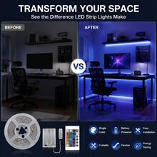 Bedroom Decor LED Light Strip, 3.28ft-49.2ft Room LED Lights. Battery Powered (Batteries Not Included), 24-Key Remote Control. Suitable For Room Decoration, TV Backlight, Wedding And Party Decoration, Christmas And Halloween Decoration. - RGB Battery Box - View 6