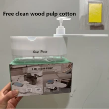 2-In-1 Soap Dispenser And Sponge Holder, Kitchen Dish Soap Pump Bottle, Kitchen And Bathroom Multi-Function Cleaning Supplies Storage Rack - Multicolor - View 12