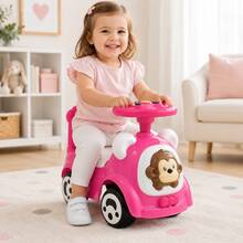THE BABY SHOP Mountable Ride-On With Sound And Light, Chango Trunk - Pink - View 3