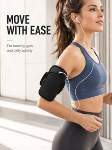 Multi-Color Sports Phone Armband, Stretchable Neoprene Adjustable Arm Sleeve With Zipper And Earphone Hole, Large Capacity For Phone And Keys, Lightweight And Durable, Suitable For Running, Fitness, Cycling, Outdoor Sports, Unisex - Multicolor - View 5