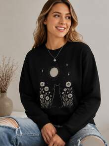 Women Sweatshirts & Hoodies - 黑色 - 查看 2