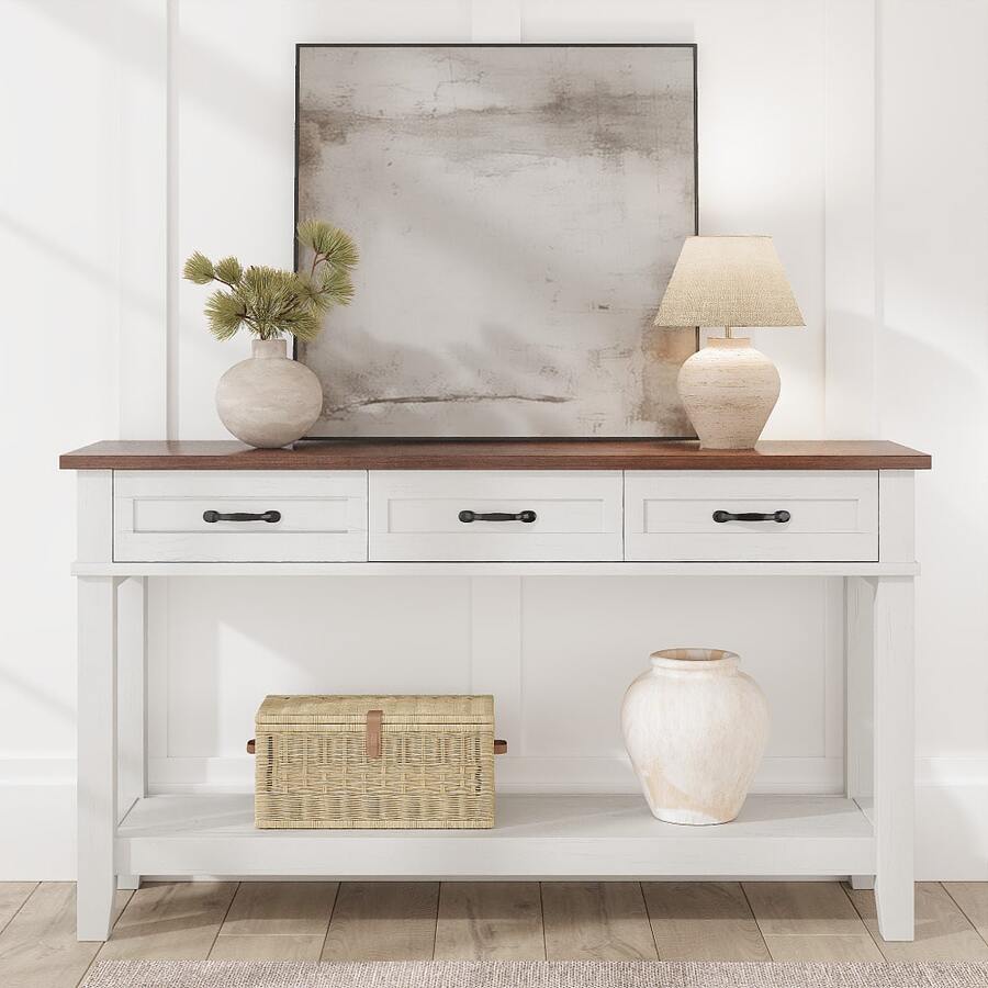 Sofa & Console Tables - Brown-white - View 1