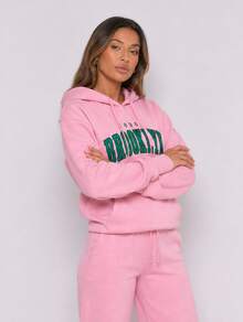Never me Women's Sports Sweatshirt BROOKLYN Print Pullover Sweatshirt, Long Sleeve Running & Commuting Top - Pink - View 6