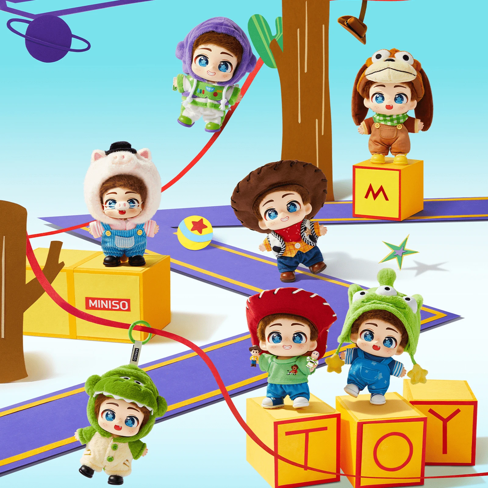 Miniso Disney Pixar Menampilkan Woody, Buzz Lightyear & Karakter Lainnya Seri Bond Figur PVC Blind Box, Kemasan Tertutup Independen, Koleksi Periferal Film Kreatif untuk Pajangan Meja dan Pertukaran Hadiah (Gaya Acak 1 Buah), 14+ - MultiWarna - View 1
