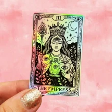 Tarot Card "The Empress", Dark Magic & Occult Style, Waterproof Vinyl Sticker - Durable Smooth Surface, Self-Adhesive Bumper Sticker, Suitable For Cars, Windows, Laptops, Trucks, Water Bottles - Multi-Purpose Durable Design, Car Sticker - Vinyl - View 1