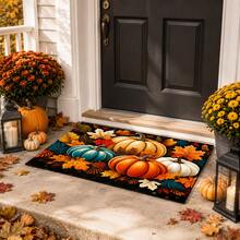 1pc Pumpkin Pattern Kitchen Mat, Absorbent, Stain-Resistant, Non-Slip, Durable, Suitable For Kitchen, Living Room, Entryway, Balcony, Bathroom, Coffee Shop, Bar, Party And Autumn Home Decor - Multicolor - View 2