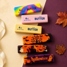 Butter Stick Slow Rebound Squeeze Toy, Soft Compressible Halloween Pattern Stress Relief Toy, Office Desk Decompression Small Toy, Birthday Holiday Party Gift - Multicolor - View 2