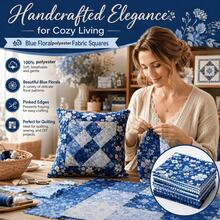 20pcs 25*25cm Blue Floral Print Fabric Set | Pre-Cut Quilt Fabric Squares, 20 Fashionable Floral Patterns, Suitable For Quilting, Patchwork, Sewing And DIY Crafts - Blue Series - View 8