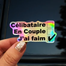 Black And White French Relationship Status, For Foodies, Eating Is More Important Than Dating, Heartbreaking And Funny, Self-Adhesive Bumper Sticker, Suitable For Cars, Windows, Laptops, Trucks, Water Bottles - Multi-Functional Durable Design, Car Sticker - Vinyl - View 13