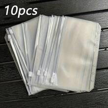 20/10/5pcs Frosted Zipper Folders, 6-Hole PVC Cash Envelopes Budget Folders, Transparent Storage Bags For Storing Invoices, Cards, Coupons And Stickers - Sets - View 11