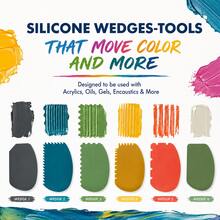 Flexible Silicone Wedge Tool For Oil Paint, Acrylic Paint, Clay, Plaster, Wax Crayon And Ceramic, Heat-Resistant Art Supplies For Texture Shaping And Paint Blending - Multicolor - View 3