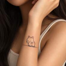 1pc Waterproof Anti-Rub PVC Realistic Puppy Tattoo Sticker, Suitable For Girls And Boys, Beach, Pool, Party, Daily Use - Multicolor - View 6
