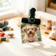 Assorted Fun Gesture Pet Food Bag Clips, Glossy Black Long Tail Clips, Multi-Function Pet Treat Long Tail Clips, Mixed Gesture Print, Pet Records/Treats/Photos Storage Organizer, Pet Storage Organizer Tool, Suitable For Pet Freeze-Dried Packaging Bags, Multi-Function Fixing Clips - Black - View 9