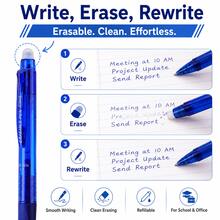 Retractable Erasable Gel Pen Set, 2 Pens + 20 Replacement Refills + 1 Eraser, 0.5mm Fine Point Refillable Erasable Pens, Smooth Writing Click Pens For Students, School, Office, Notes, Homework & Journaling - Multicolor - View 9