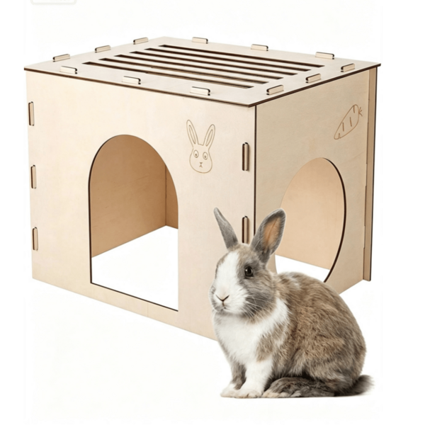 1pc/Set Wooden Rabbit Hideout Castle, Rabbit House And Hideout, Wooden Rabbit Hideout, Suitable For Indoor Rabbits