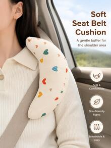 Cute Sweet Style Neck & Shoulder & Chin Support Neck Pillow, Sleep-Aid Car Seatbelt Travel Pillow, Suitable For Road Trips, Highway Driving, Daily Commuting, All-Season Use, Car Interior Rest Accessory - Multiple Styles - View 4