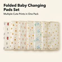 1 buah Set Alas Ganti Popok Bayi Portabel Multi-Pola yang Dapat Digunakan Kembali, Alas Popok Lipat Tahan Air untuk Perjalanan - MultiWarna - View 4