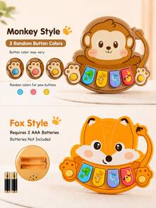 6pcs Animal Piano Musical Toys, Baby Early Education Sensory Toys, Multi-Function Mini Piano, Cartoon Music Box With Multiple Sound Effects, Fun Birthday Gift For Boys And Girls - Multicolor - View 6