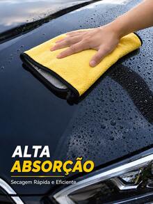 Toalha de Microfibra 30x40cm Super Absorvente Dupla Face Pano de Limpeza para Carro Vidros Casa Secagem Detalhamento Automotivo - A - Visão 3