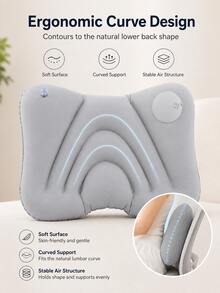 Quick Inflatable Lumbar Pillow, Soft Portable Back Cushion, Easy Air Volume Control, Office Relaxation Travel Essential, Camping Essential, Hiking, Beach, Back To School, Home Essential, Luggage Accessory, Women's Holiday Gift - Multicolor - View 10