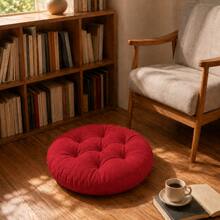 1 Piece Thick Fiber-Filled Round Seat Cushion - Merah - View 7