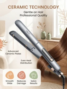 SOKANY-1924 Pelurus & Pengeriting Rambut 3-in-1 Basah & Kering, Alat Penata Rambut Catokan Keramik, Penjepit Pelurus & Pengeriting Rambut Suhu Dapat Disesuaikan untuk Penggunaan di Rumah dan Salon - Steker Tipe AS A (110-127V) - View 2