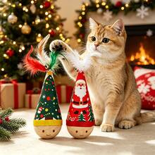Wobble Cat Toy Self-Entertainment Boredom Buster Energy-Consuming Feather Teaser Wand Cat Toy Ball Pet Supplies - View 2