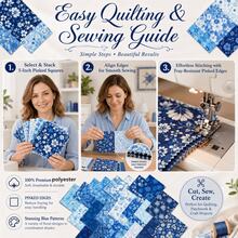 20pcs 25*25cm Blue Floral Print Fabric Set | Pre-Cut Quilt Fabric Squares, 20 Fashionable Floral Patterns, Suitable For Quilting, Patchwork, Sewing And DIY Crafts - Blue Series - View 2