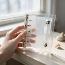 M5 Transparent Loose-Leaf Binder Sticker Storage Book Soft Cover Planner PVC Transparent Replaceable Inner Pages Portable Loose-Leaf Folder Suitable For Photo Album Scrapbook Sticker Planner Notebook Savings Book Game Card Storage And Other Stationery Supplies - M5 - View 16