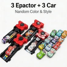 Children's Press-To-Launch Racing Car Toy, 1 Launcher With Random Style Car, Interactive Game Toy Suitable For Boys And Girls 3+ Years Old - Multicolor - View 11