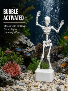 "Dancing Decor" Aquarium Air Stone Ornament - Dynamic Bubble-Driven Skull Decoration With Stable Base; Combines Entertainment And Oxygenation Functions, Suitable For Freshwater And Saltwater Aquariums - Multi-color - View 6