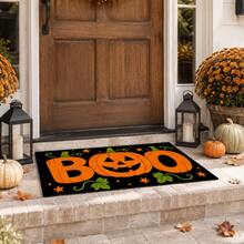 1pc Halloween Pumpkin Boo Pattern Kitchen Mat, Absorbent, Stain-Resistant, Non-Slip, Wear-Resistant, Suitable For Kitchen, Living Room, Entryway, Balcony, Bathroom, Coffee Shop, Bar, Halloween Party And Autumn Home Decor - Multicolor - View 2