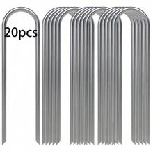1pc/10pcs/20pcs/30pcs/50pcs U-Shaped Garden Stakes Set, Durable Iron Ground Stakes For Greenhouse, Tent, Lawn, Barrier, Plastic Board, Irrigation Pipe - Multicolor - View 8