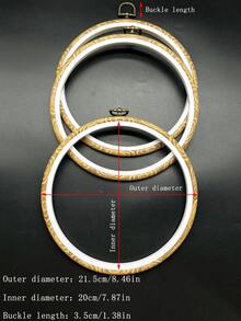Vintage Faux Wood Grain Round Embroidery Hoops, 3pcs/Set, 6 Sizes Available, 8.1-25.8cm Full Range, Cross Stitch Handmade Craft, Frameless Direct Wall Hanging, Desktop & Wall Decor - Antique Round Embroidery Hoop - View 16