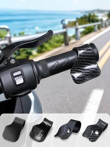 Motorcycle Throttle Assist Cruise Control Joystick Wrist Palm Rest Accelerator Handle Anti-Fatigue Long Distance Riding Universal Fit 7/8 22mm Scooter Electric Bike ATV Carbon Fiber Texture Black | Practical Motorcycle Accessories & Motorcycle Gear - A - View 3