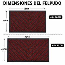 Felpudo Entrada Casa, Alfombrilla Retangular Absorbente con Base de Goma,Atrapa Suciedad y Humedad, para Interior y Exterior, Puerta, Pasillo y Terraza - PVC - roombo ROJO - Ver 5