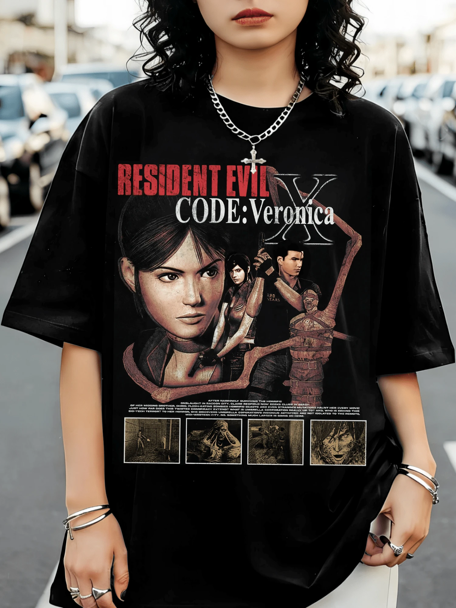 Resident Evils - Code Veronica Bootleg T-Shirt Unisex Kurzarm - Schwarz - Übersicht 1