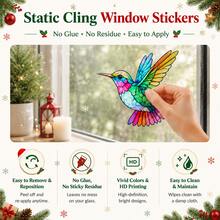 Christmas Window Stickers Santa Claus Reindeer Snowflake Glass Decals Cute Holiday Window Clings Christmas Home Decor - Santa Claus - View 7