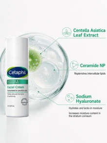 Cetaphil Soothing Repair Face Cream, 45ml Full Size/10ml Sample, Ultra-Gentle Moisturizing Repair Formula, Lightweight Non-Greasy, Fast Absorbing, Suitable For Sensitive Skin - Cetaphil 4D Soothing & Repairing Cream - View 6