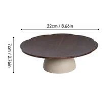 1pc Minimalist Retro Style Fruit Stand, Luxury Home Living Room Coffee Table Snack Plate, Stainless Steel Dessert/Candy/Fruit Tray, Front Desk Display Plate - Brown - View 15