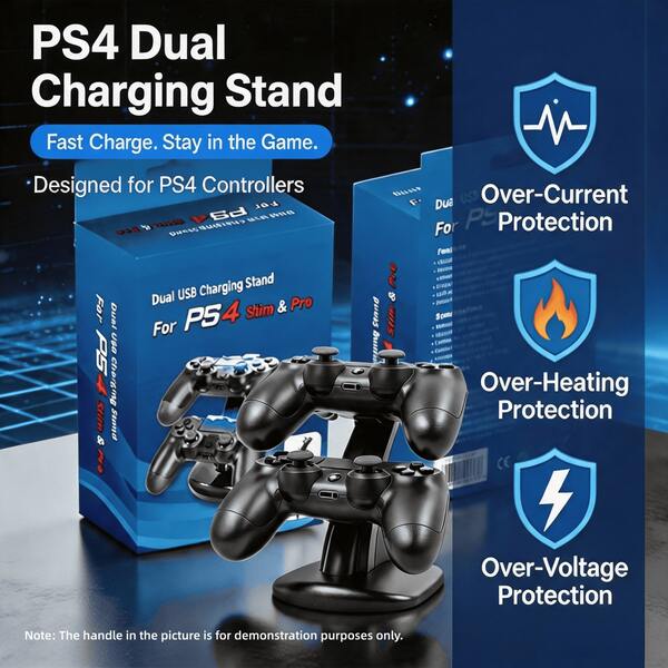 iplay Airplane-Shaped Vertical Charging Dock For PlayStation 4/Slim/Pro Controllers, Detachable Base, MICRO USB Fast Charging, Dual Controller Simultaneous Charging, Overvoltage Overcurrent Overheating Protection, Blue LED Charging Indicator Light Vertical Storage Stand Airplane Charger