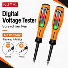 NJTY LY86D 2-In-1 Digital Voltage Tester Screwdriver, 12-250V AC Electrical Test Pen With LCD Display, Red/Green Dual-Color Indicator, LED Light, Circuit Breakpoint Detection, Ergonomic Rubber Grip - Multicolor - View 1