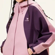 CAMEL CROWN 女款 3 合 1 防風防雨外套 春季戶外旅行用－防油污、防風、防雨登山外套 - 霞光粉嘉應紫 - 查看 4