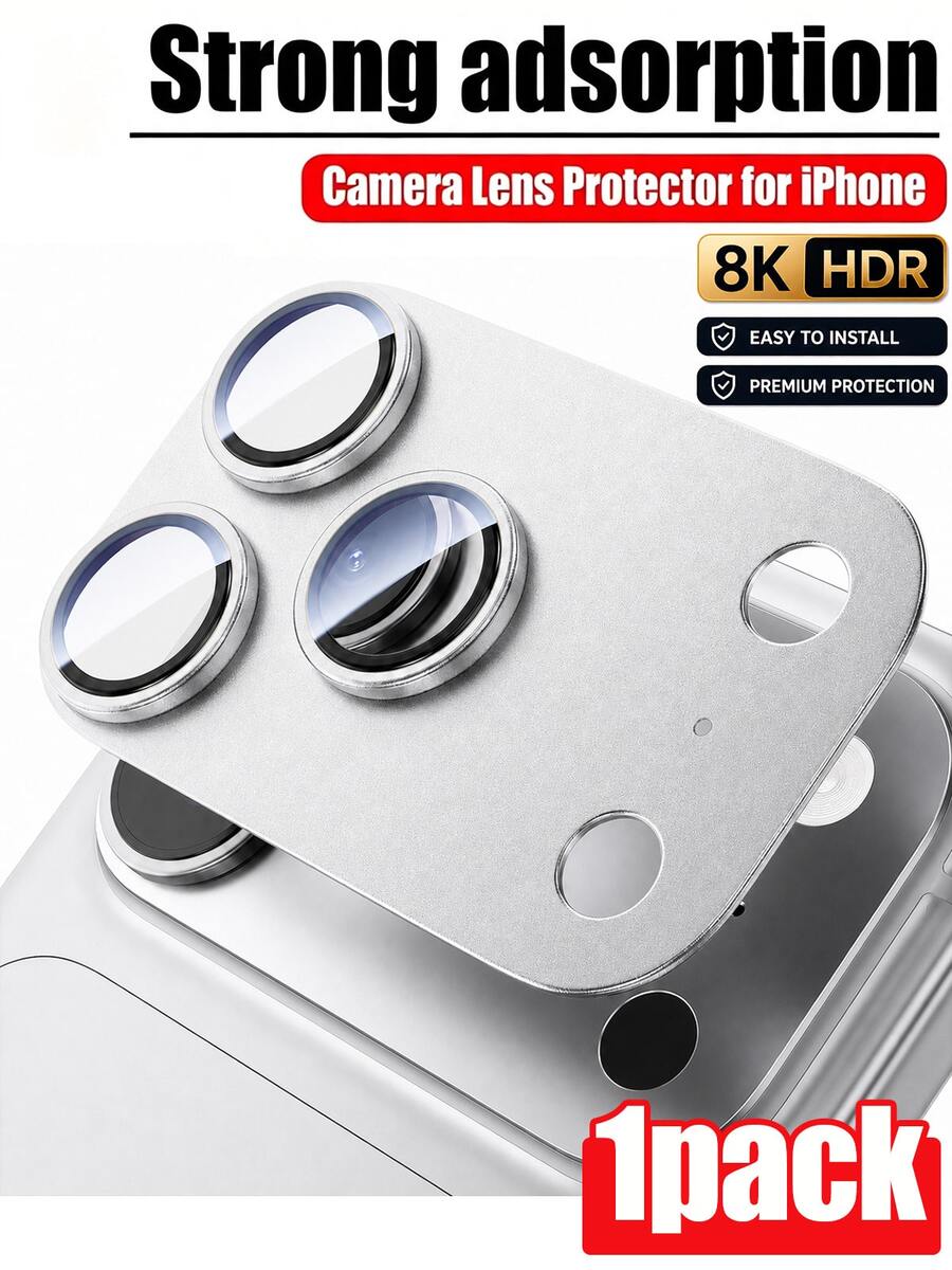 CASECOPS 銀色 - 1片相機螢幕保護貼，相容於 17 Pro Max/17 Pro，頂級 9H 鋼化玻璃，強吸附力，相容手機殼設計，防刮、防指紋、防塵，全覆蓋保護防止刮傷與衝擊，高透明度鏡頭蓋，時尚耐用手機配件