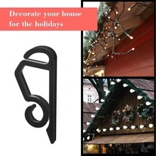 30/100/150pcs Professional Light Clips, Weather-Resistant Gutter Hooks With Drainage, Suitable For Roof, Tree, Fence Light Installation, Multi-Season Holiday Decoration Solution (Black) - View 5