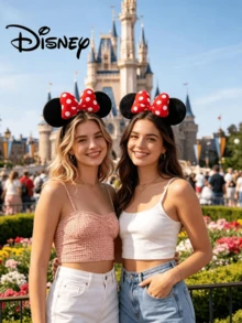 1 buah Bando Telinga Mickey & Minnie Mouse Resmi Disney dengan Pita, Aksesori Rambut Putri, Cocok untuk Pesta, Ulang Tahun, dan Cosplay (Beberapa Aksesori Mungkin Acak), Halloween - MultiWarna - View 3