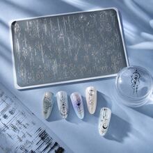 Nail Art Transfer Stamping Plates, Multiple Star Moon Floral Patterns, Sword Element, Stainless Steel Material, Easy Transfer, Portable, Simple To Use, Nail Salon DIY Tool, Use With Scraper And Transfer Glue, Nail Salon DIY Tool - Multicolor - View 5
