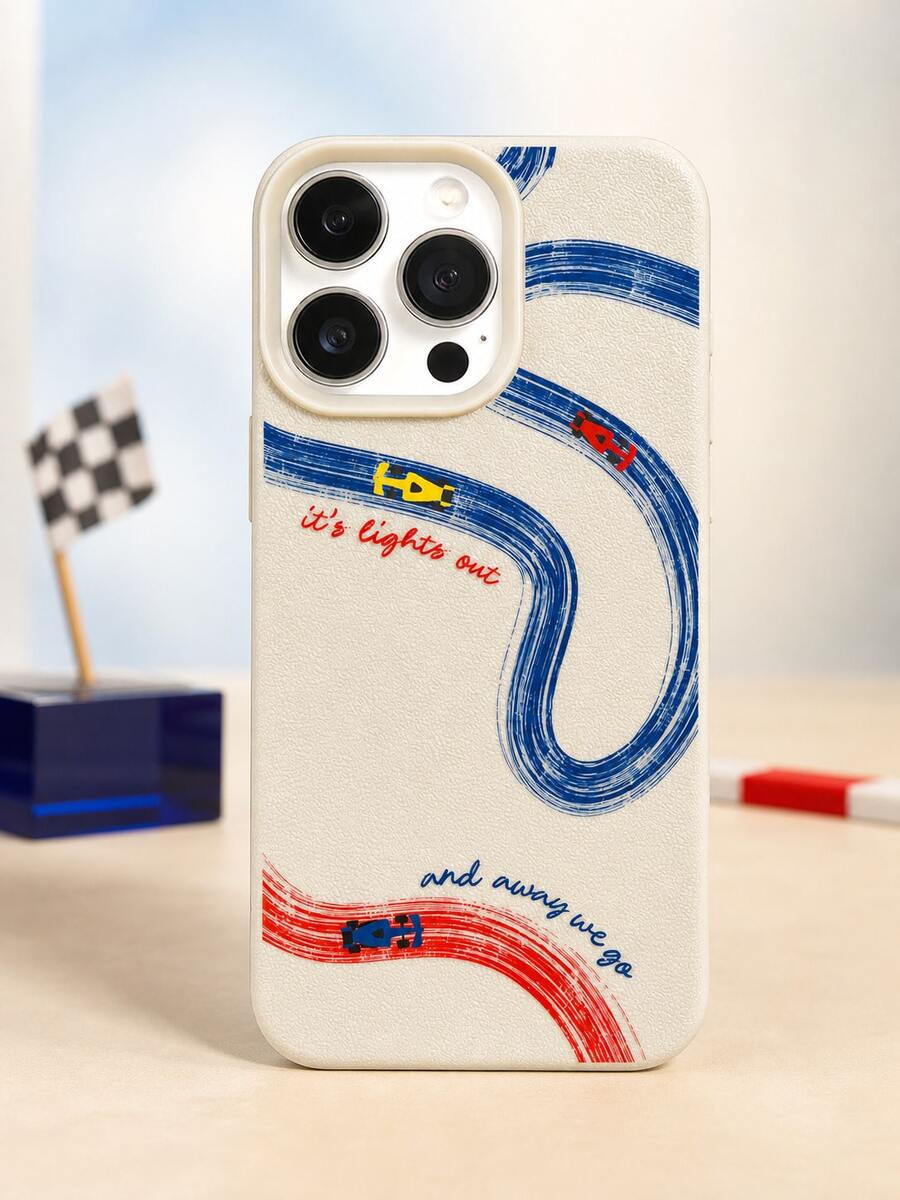 1件 F1方程式賽車印花手機殼,時尚 TPU 皮革紋理防震保護殼,相容 iPhone 17/16/15/14/13/12/11/Pro/Pro MAX,適合作為生日禮物送給女朋友、朋友、閨蜜、家人、同事、情侶、同學、老師或自己 - 米色 - 查看 1