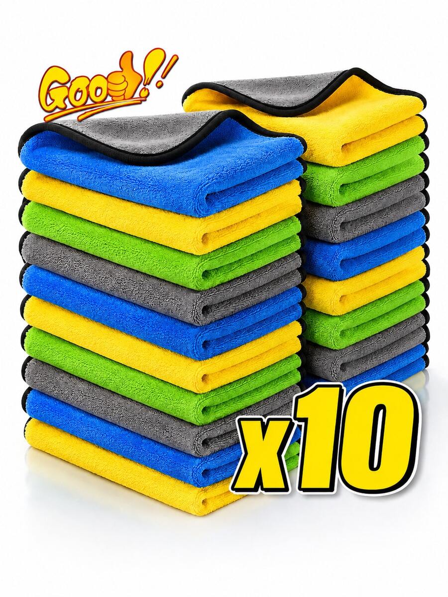 Toalha de Microfibra 30x40cm Super Absorvente Dupla Face Pano de Limpeza para Carro Vidros Casa Secagem Detalhamento Automotivo